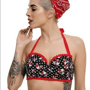Hot topic skull rose bikini top